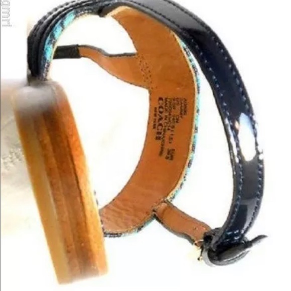 COACH Sammy Thong Sandals Navy Turquoise size 7 - Picture 4 of 4